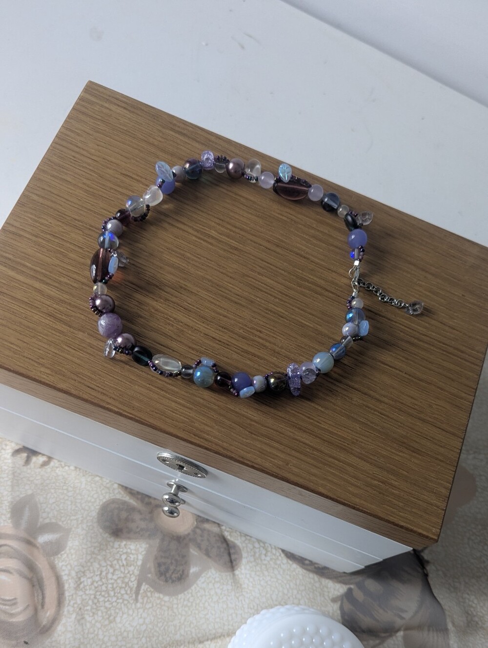 Handcrafted Purple Beaded Choker Necklace